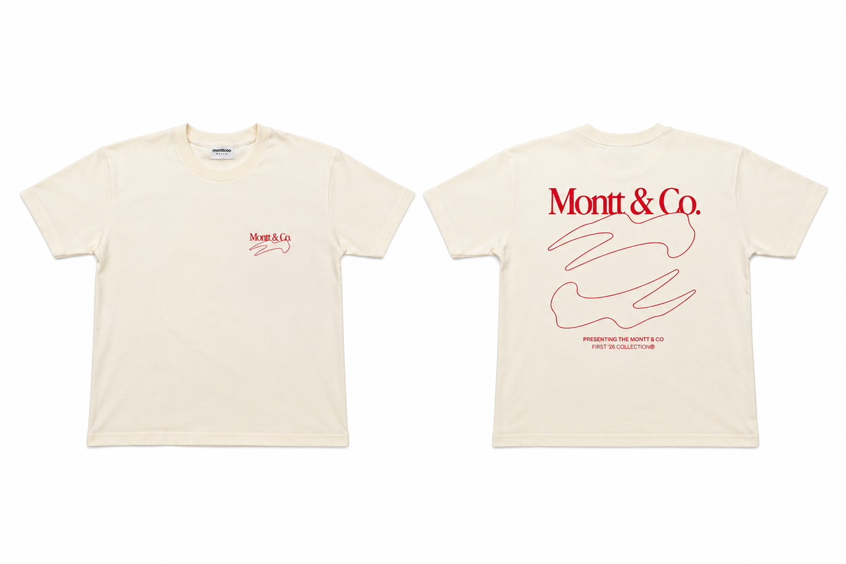 Camiseta Montt&Co Signature Off-White/Coral