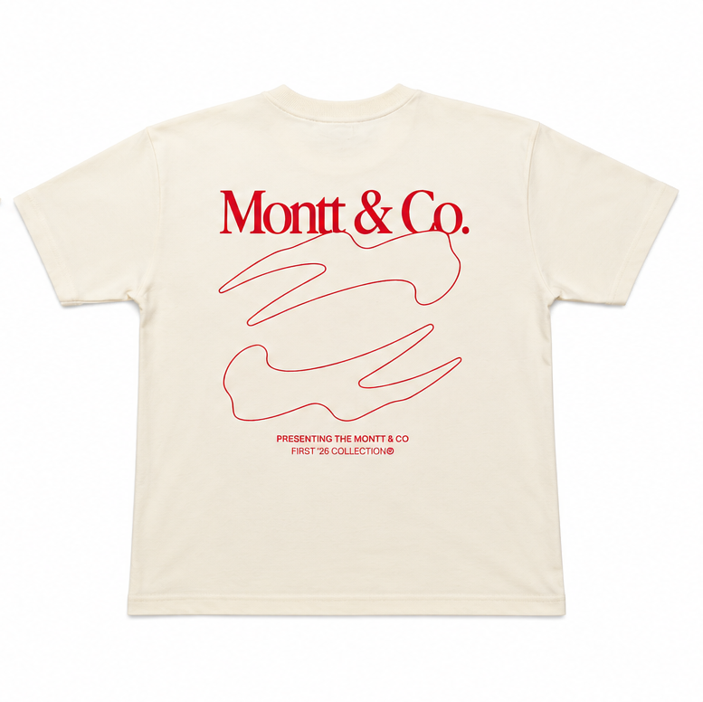 Camiseta Montt&Co Signature Off-White/Coral